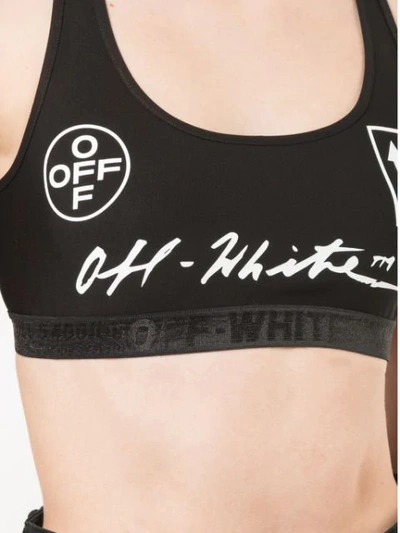 Shop Off-white Logo Print Sports Bra Top In Black