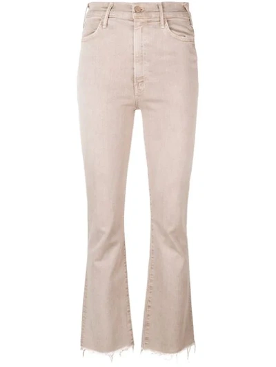 Shop Mother Cropped Jeans In Neutrals