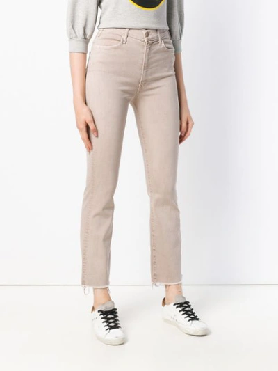 Shop Mother Cropped Jeans In Neutrals