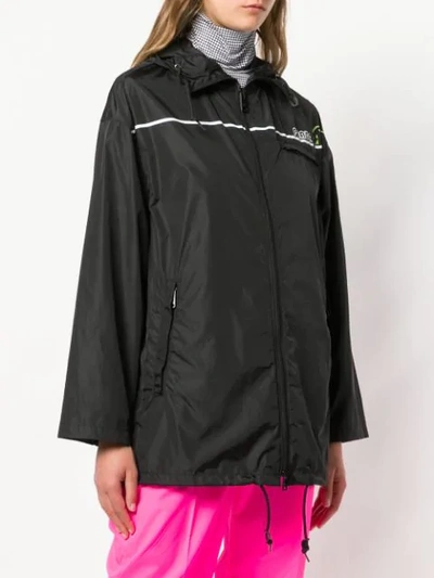 Shop Prada Foldover Neck Jacket In Black