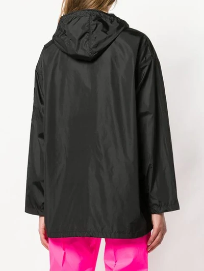 Shop Prada Foldover Neck Jacket In Black