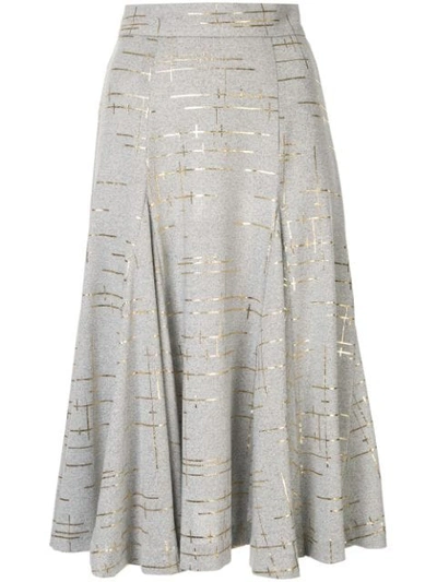 Shop Bambah Marble Knit Skirt In Grey