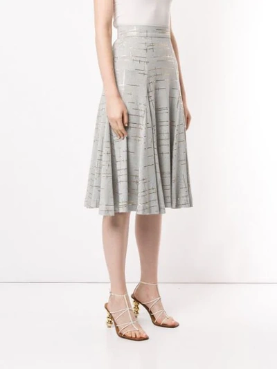 Shop Bambah Marble Knit Skirt In Grey