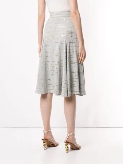 Shop Bambah Marble Knit Skirt In Grey