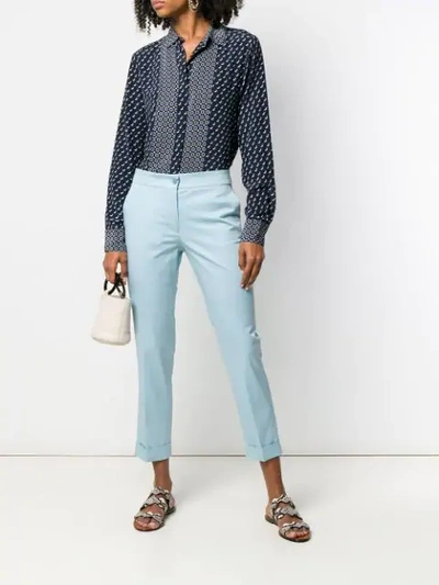 Shop Etro Tailored Trousers In Blue