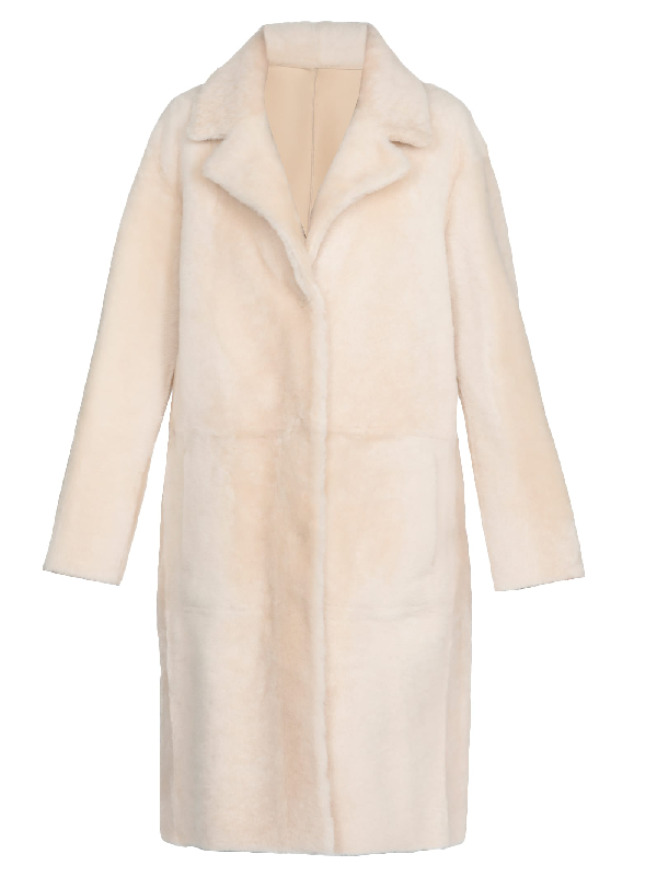 Drome Leather Coat In Off White | ModeSens