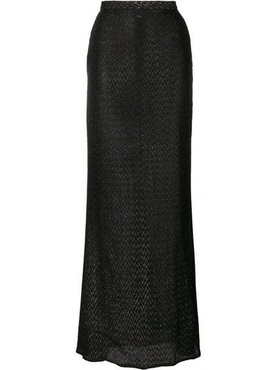 Shop Walk Of Shame Brocade Maxi Skirt In Black