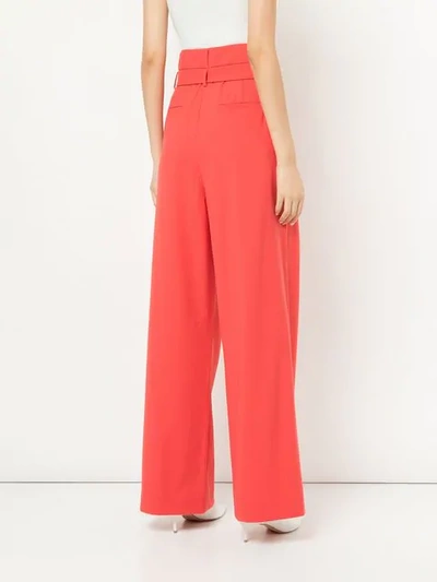 Shop Tibi High Waisted Trousers In Red