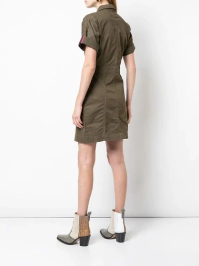 Shop Veronica Beard Zipped Shirt Dress In Green