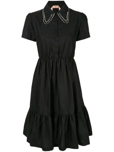 Shop N°21 Flared Shirt Dress In Black