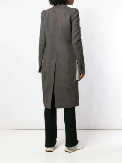 Shop Rick Owens Patchwork Panelled Coat In Grey