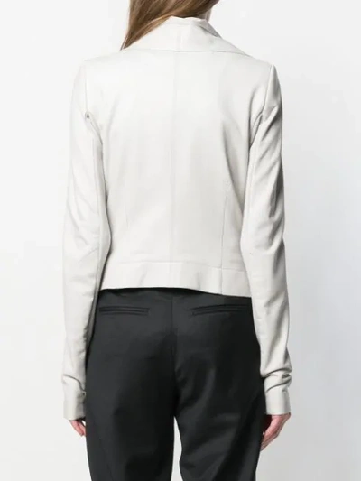 Shop Rick Owens Slim Zip Detail Jacket In Grey