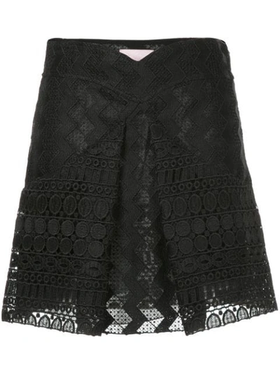 Shop Giamba Inverted Pleat Skirt In Black