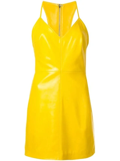 Shop Manokhi V-neck Mini Dress In Yellow