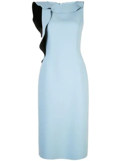 Shop Jason Wu Collection Ruffled Neck Dress In Blue
