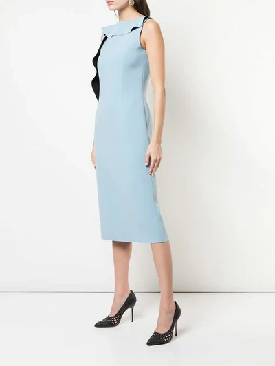 Shop Jason Wu Collection Ruffled Neck Dress In Blue