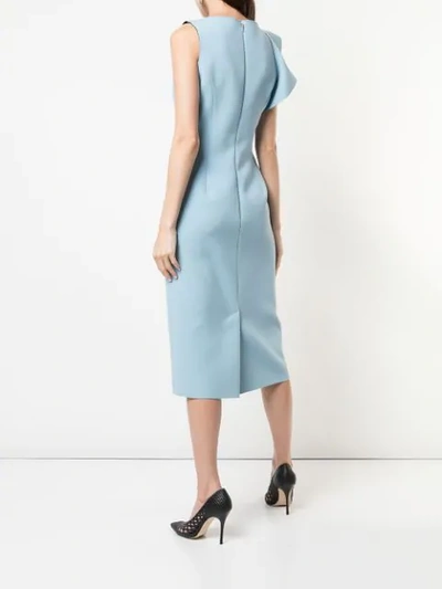 Shop Jason Wu Collection Ruffled Neck Dress In Blue