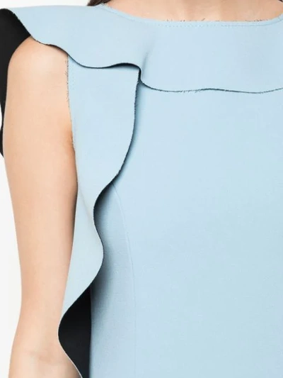 Shop Jason Wu Collection Ruffled Neck Dress In Blue