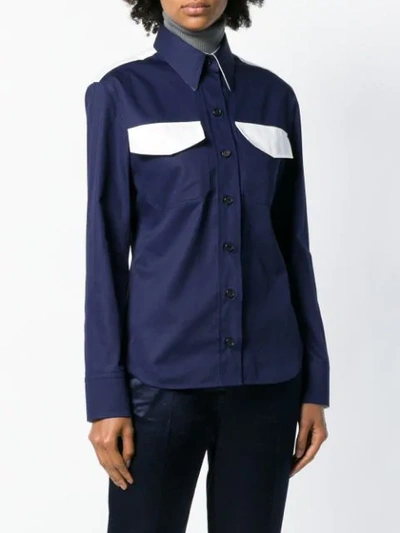 Shop Calvin Klein 205w39nyc Western Style Shirt In Blue