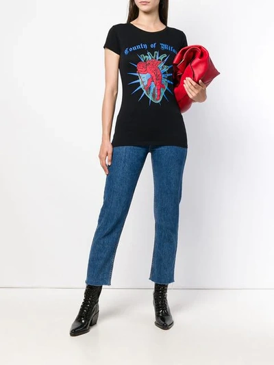 Shop Marcelo Burlon County Of Milan Cupid Logo T In 1088 Black Multicolor