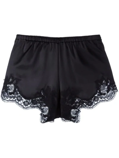 Shop Dolce & Gabbana Lace-trimmed Shorts In Black