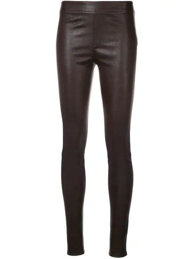 Shop Helmut Lang Leather Skinny Pants In Pink