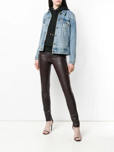 HELMUT LANG LEATHER SKINNY PANTS - 粉色