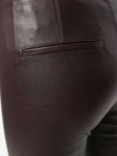 Shop Helmut Lang Leather Skinny Pants In Pink
