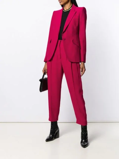 Shop Alexander Mcqueen Exaggerated Shoulder Blazer Jacket In Pink