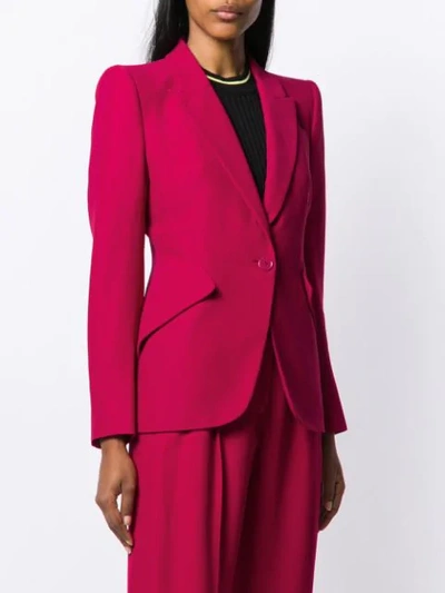 Shop Alexander Mcqueen Exaggerated Shoulder Blazer Jacket In Pink