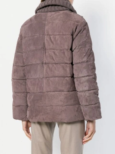 Shop Fabiana Filippi Padded Zipped Jacket - Pink