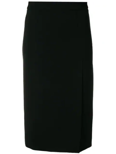 Shop P.a.r.o.s.h Pencil Skirt With Side Slit In Black