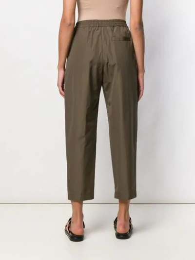 Shop Aspesi Cropped Straight-leg Trousers In Green