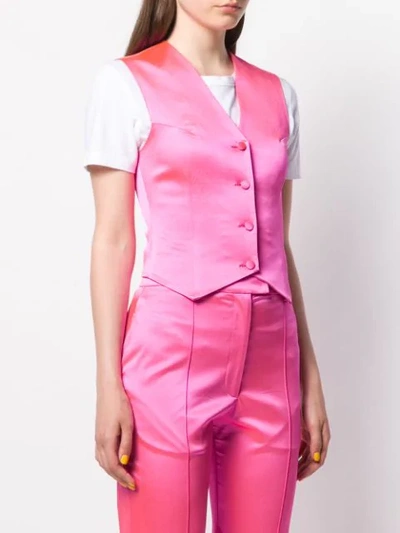 Shop House Of Holland Classic Fitted Waistcoat In Pink