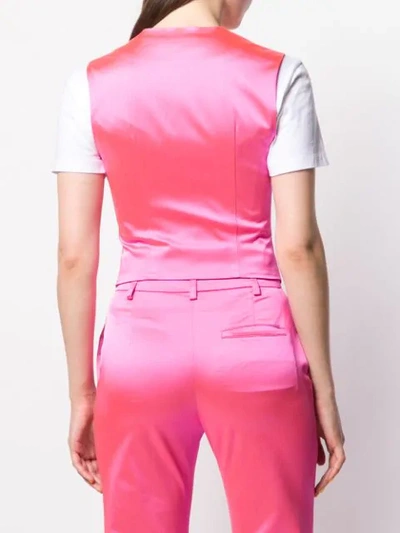Shop House Of Holland Classic Fitted Waistcoat In Pink