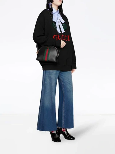 Gucci White Tennis Logo Sweatshirt In Black