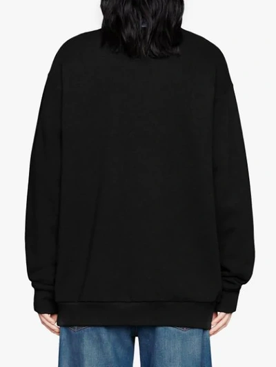 Shop Gucci Tennis Oversized Sweatshirt In Black