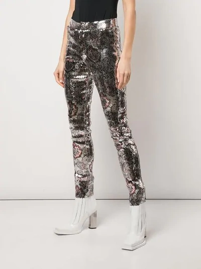 Shop Isabel Marant Sequin Pattern Leggings In Silver
