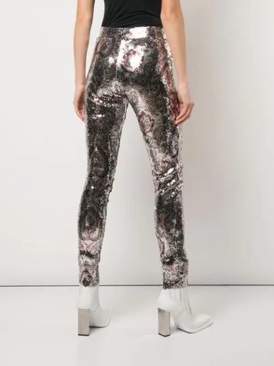 Shop Isabel Marant Sequin Pattern Leggings In Silver