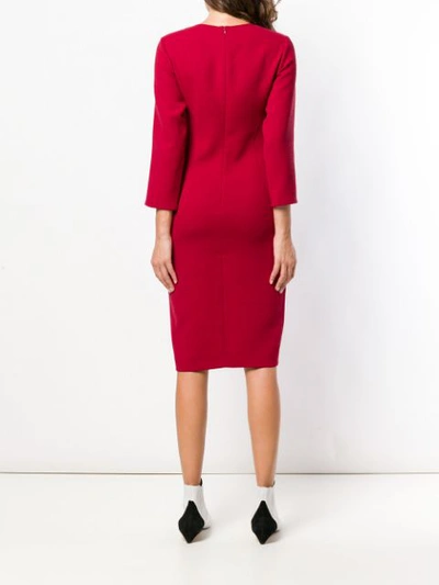 Shop Antonelli Fitted Pencil Dress In Red