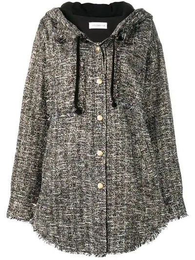 Shop Faith Connexion Oversized Tweed Jacket  In Black/gold