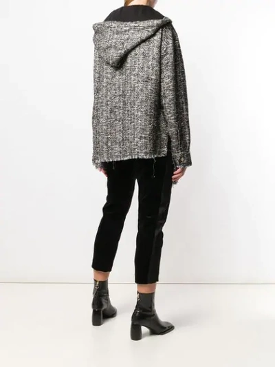 Shop Faith Connexion Oversized Tweed Jacket  In Black/gold