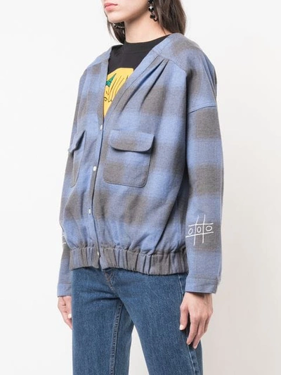 Shop Haculla Plaid Blouse In Blue