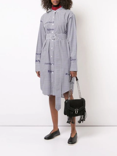 Shop Proenza Schouler Pswl Stripe Poplin Shirt Dress In Blue