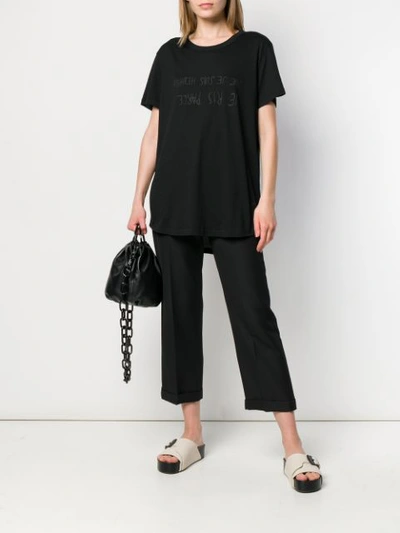 Shop Ann Demeulemeester Printed T-shirt - Black