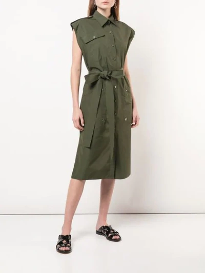 Shop Derek Lam Utility Shirt Dress In Green