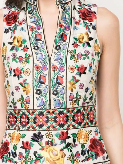 Shop Alice And Olivia Floral Embroidered Dress In Multi