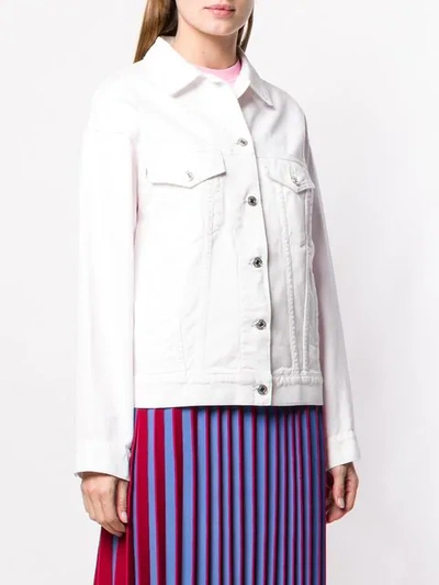 Shop Msgm Buttoned Jacket In White