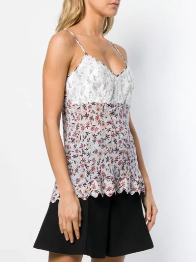 Shop Chloé Floral Print Top In Grey