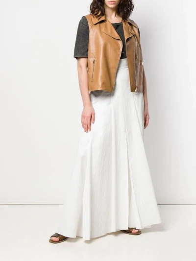 Shop Brunello Cucinelli Maxi A-line Skirt In White